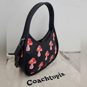Authentic Coachtopia Ergo Black Bag with Pink Mushroom Design